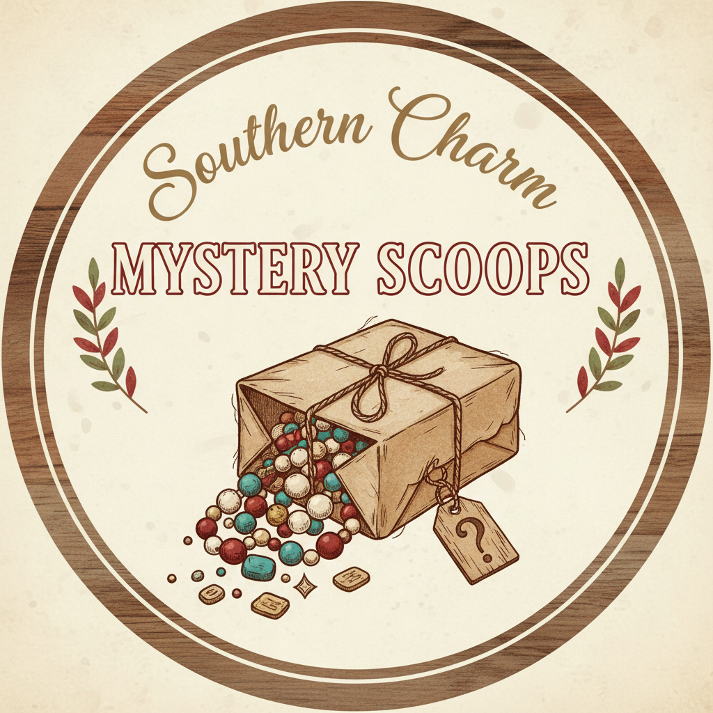 Southern Charm Mystery Scoops Logo - Farmhouse Script
